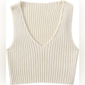 Shein White Knit Crop Tank